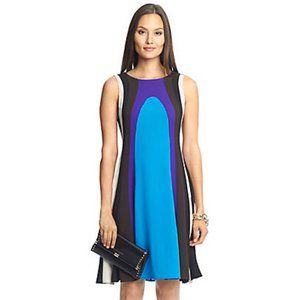 NWT Diane Von Furstenburg 100% silk multi-stripe dress Size 10